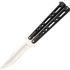 Bear And Son Bear & Son BC117B Butterfly 5" Closed, SS Plain Blade, Black Die Cast Handles