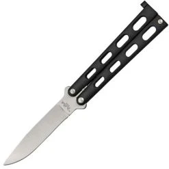 Benchmark Balisong Knife - Black Metal Alloy (3.38" Satin)