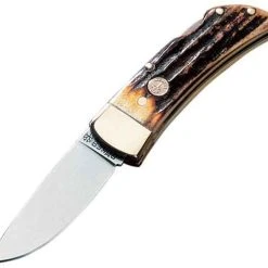 Boker Lockback Folder, Solingen Stainless, Genuine Stag Handles BO1006