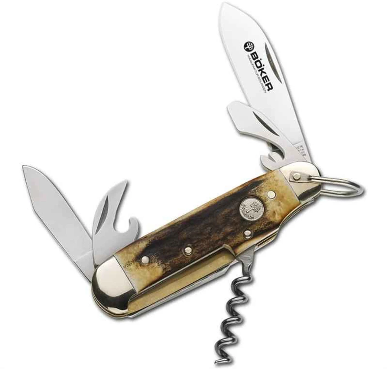 Boker Camp Knife, 4024 Stainless, Genuine Stag Handles 1 Boker Camp Knife, 4024 Stainless, Genuine Stag Handles
