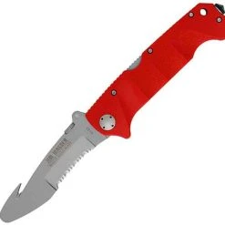 Boker Plus Jim Wagner Rescue Knife, AUS-8 Stainless, Red FRN Handle