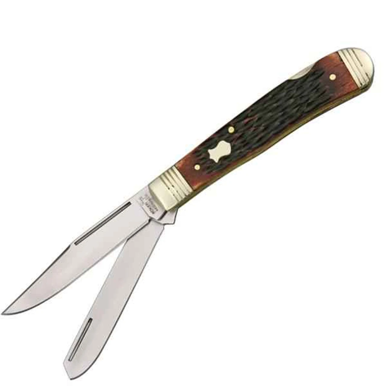 Boker Plus Double Lock Trapper, 440C Stainless, Brown Bone Handles Boker Plus Double Lock Trapper, 440C Stainless, Brown Bone Handles -Boker Shop knifework bop206 20461.1566588693