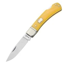 Boker Plus Lock Back, Yellow Handle, 440C Stainless, Synthetic Handle