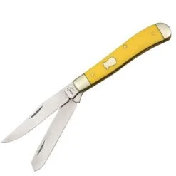Boker Plus Mini Trapper Yellow Handle, 440C Stainless, Synthetic