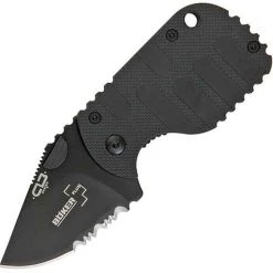 Boker Plus SUBCOM F Folder, Black Blade , Part Serrated