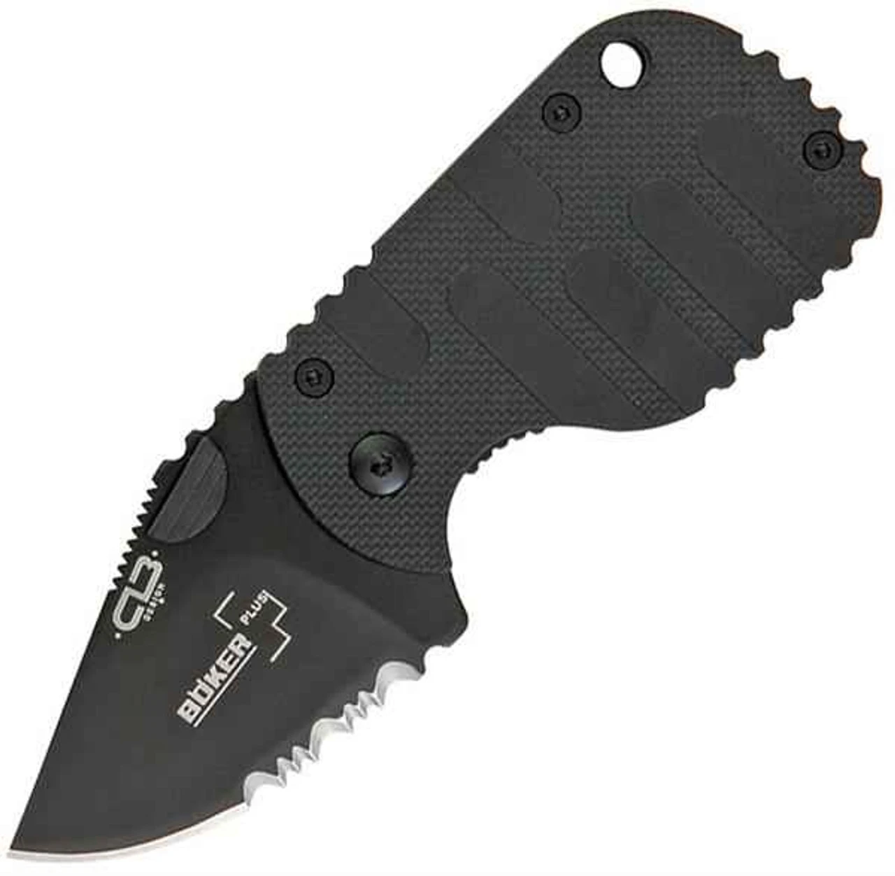 Boker Plus SUBCOM F Folder, Black Blade , Part Serrated 1 Boker Plus SUBCOM F Folder, Black Blade , Part Serrated