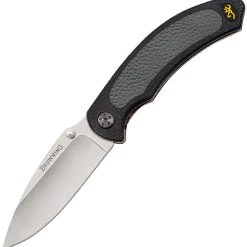 Browning Knives Browning Cayman Folder, Gray Rubberized Inserts, 440 SS Drop Point Blade