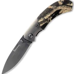 Browning Knives Browning Tagged Out Hunting Knife, Titanium Finished Stainless Steel, Mossy Oak Handle