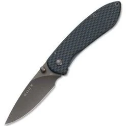 Buck Knives Buck 327CF Nobleman, 2.6" 440A Plain Blade, Carbon Fiber Graphic Overlay
