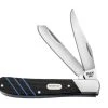 Buck Knives Buck 382BKS Trapper, 2.625" 420J2 Plain Blade, Black G-10/Blue Stripes