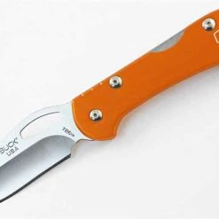 Buck Knives Buck 726ORS Mini SpitFire, 2.75" 420HC Plain Blade, Orange Anodized Aluminum