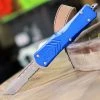 CobraTec Knives LBLUFS-XLTS Large FS-X Blue, 3.50" D2 Steel Tanto Serrated Blade, Anodized Aviation Aluminum Handle